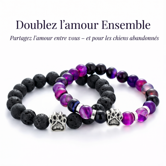 Lot Double Love - Bracelets assortis en forme de patte